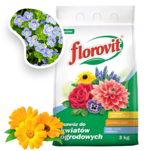 Nawóz Do Kwiatów Ogrodowych Mineralny Granulat 3kg Worek Florovit