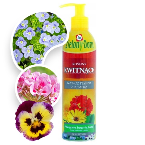 Nawóz Do Roślin Kwitnących z Pompką Mineralny Płynny 300ml Zielony Dom Nawóz Do Roślin Kwitnących z Pompką Mineralny Płynny 300ml Zielony Dom