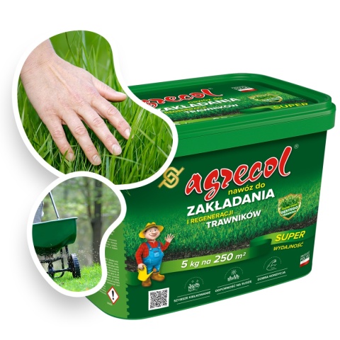 Nawóz Do Trawy Zakładanie i Regeneracja Trawnika Mineralny Granulat 5kg Agrecol