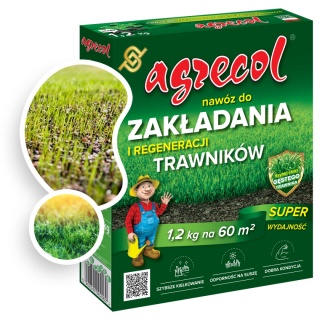 Nawóz Do Trawy Zakładanie i Regeneracjia Trawnika Mineralny Granulat 1,2kg Agrecol
