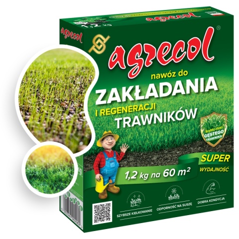 Nawóz Do Trawy Zakładanie i Regeneracjia Trawnika Mineralny Granulat 1,2kg Agrecol