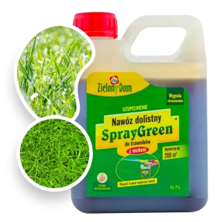 Nawóz Do Trawy z Mchem Anty Mech Mineralny Płynny 950ml Zapas SprayGreen Zielony Dom