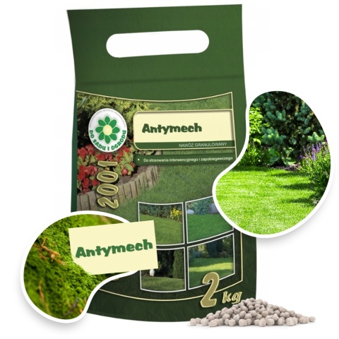 Nawóz Do Trawy z Mchem Antymech Mineralny Granulat 2kg Siarkopol