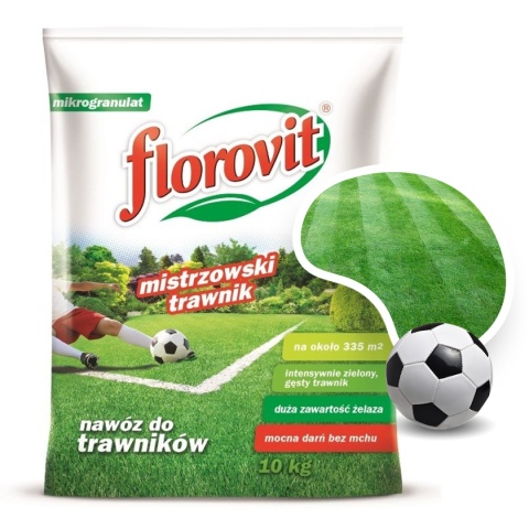 Nawóz Do Trawy z Mchem Mineralny Granulat 10kg Mistrzowski Trawnik Florovit