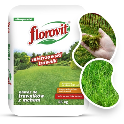 Nawóz Do Trawy z Mchem Mineralny Granulat 25kg Mistrzowski Trawnik Florovit