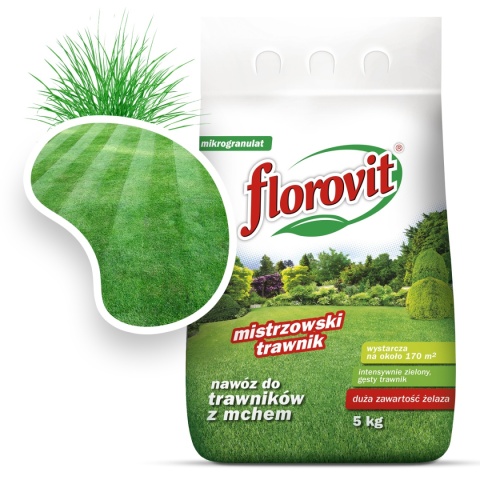 Nawóz Do Trawy z Mchem Mineralny Granulat 5kg Mistrzowski Trawnik Florovit Nawóz Do Trawy z Mchem Mineralny Granulat 5kg Mistrzowski Trawnik Florovit