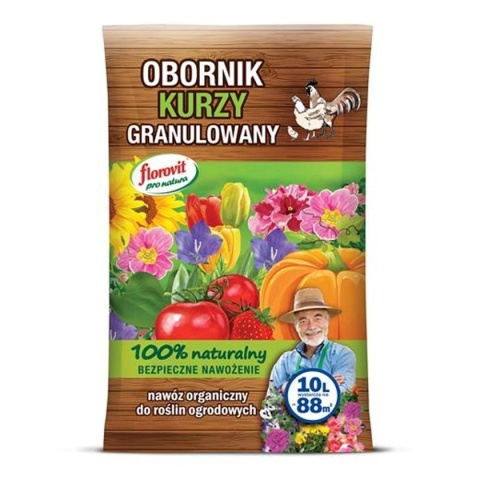Nawóz Obornik Kurzy Granulowany Pro Natura 10 L Florovit