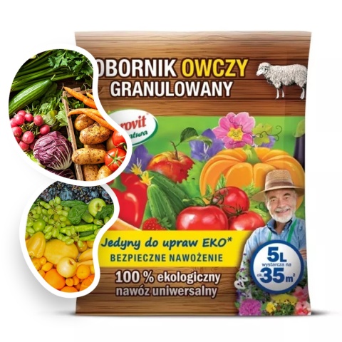Obornik Owczy Nawóz Naturalny Granulat 5L Pro Natura Florovit