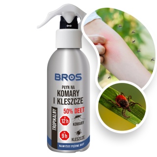 Płyn Na Komary i Kleszcze 50% Deet 130ml Środek Odstraszający Bros