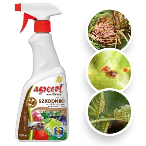 Płyn Na Szkodniki Ochojniki Czerwce Przędziorki Naturalny 500ml Opryskiwacz Natura Agrecol
