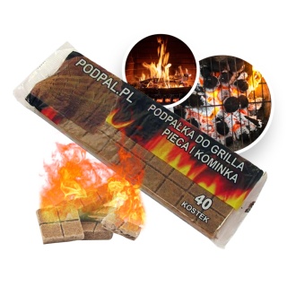 Podpałka Do Grilla i Kominka Kostka Szara 40szt Podpal.pl