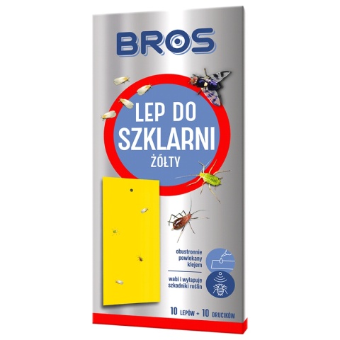 Pułapka Lep Na Owady Do Szklarni Żółty 10 szt Do Wabienia Szkodników Roślin Bros