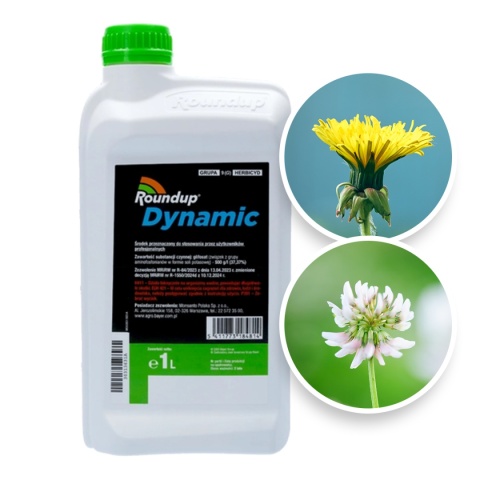 Roundup 500SL Dynamic 1L Środek Chwastobójczy Na Chwasty Jednoliścienne i Dwuliścienne