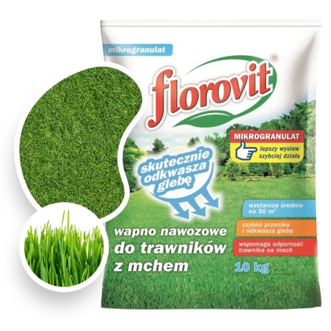 Wapno Nawozowe Do Trawy z Mchem Granulat 10kg Florovit