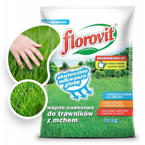 Wapno Nawozowe Do Trawy z Mchem Granulat 20kg Florovit