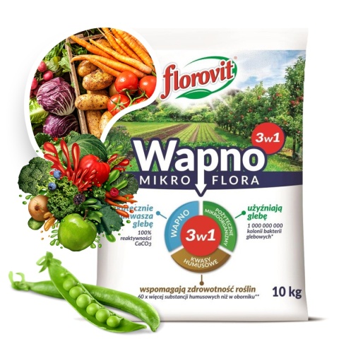 Wapno Nawozowe Wielofunkcyjny 10kg Wapno Mikroflora 3w1 Florovit Wapno Nawozowe Wielofunkcyjny 10kg Wapno Mikroflora 3w1 Florovit