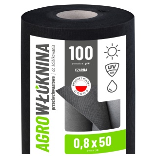Agrowłóknina Agro GF czarna UV P-100 0,8mx50m