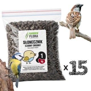 Karma Dla Ptaków Ziarna Słonecznik Czarny 15 kg Zestaw 15 × 1 kg Centnas