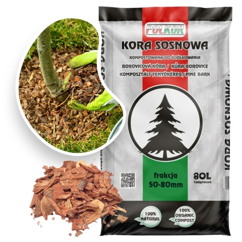 Kora Sosnowa Ogrodnicza 50mm - 80mm 80L Polkor