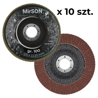 Tarcza lamelkowa ściernica listkowa do metalu i drewna 125 mm P100 Mirson 10 sztuk