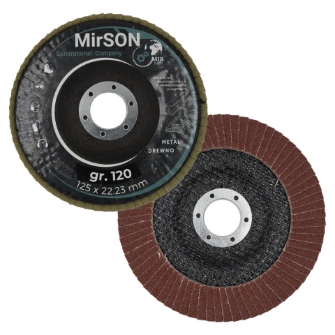 Tarcza lamelkowa ściernica listkowa do metalu i drewna 125 mm P120 Mirson 10 sztuk