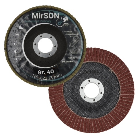 Tarcza lamelkowa ściernica listkowa do metalu i drewna 125 mm P40 Mirson 10 sztuk
