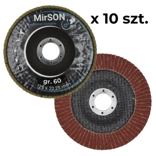 Tarcza lamelkowa ściernica listkowa do metalu i drewna 125 mm P60 Mirson 10 sztuk