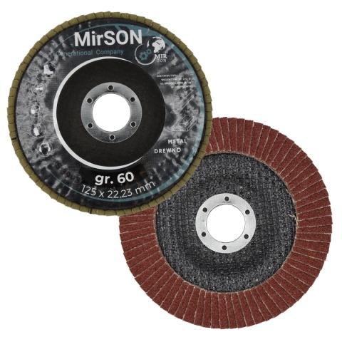 Tarcza lamelkowa ściernica listkowa do metalu i drewna 125 mm P60 Mirson 10 sztuk