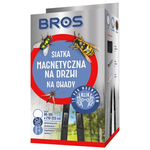 Moskitiera Siatka Przeciw Owadom Do Drzwi 100cm x 220cm Biała BROS