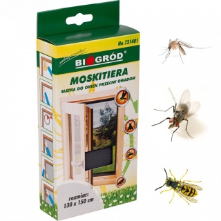 Moskitiera Siatka Przeciw Owadom Do Okna 130cm x 150cm Czarna Biogród