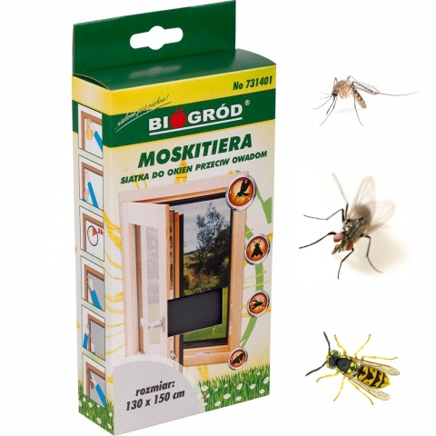 Moskitiera Siatka Przeciw Owadom Do Okna 130cm x 150cm Czarna Biogród
