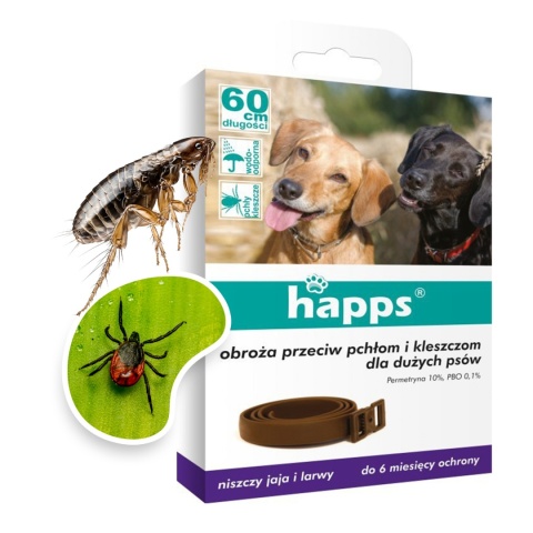 Obroża Na Pchły i Kleszcze Dla Psów 60cm Happs Bros