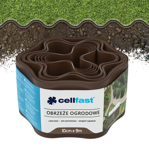 Obrzeże Trawnikowe Faliste 10cm x 9m Brązowe Cellfast