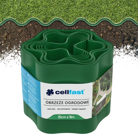Obrzeże Trawnikowe Faliste 15cm x 9m Zielone Cellfast