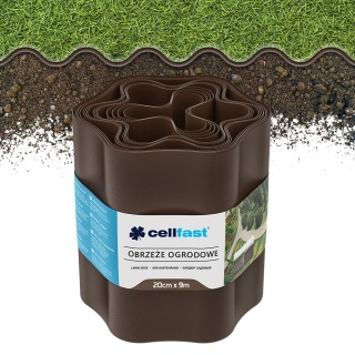 Obrzeże Trawnikowe Faliste 20cm x 9m Brązowe Cellfast
