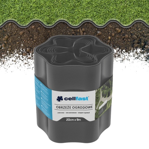 Obrzeże Trawnikowe Faliste 20cm x 9m Grafitowe Cellfast