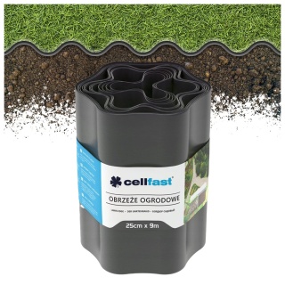 Obrzeże Trawnikowe Faliste 25cm x 9m Grafitowe Cellfast