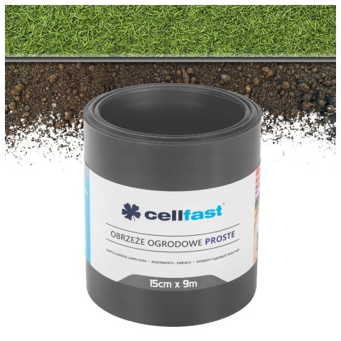 Obrzeże Trawnikowe Płaskie 15cm x 9m Grafitowe Cellfast