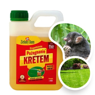 Płyn Odstraszający Krety Zapas 950ml Pożegnanie z Kretem Zielony Dom