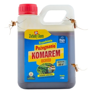 Pożegnanie z Komarem Zapas Do Rozpylacza 950ml Repelent Naturalny Środek Odstraszający Komary Zielony Dom