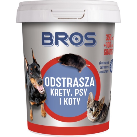 Preparat Odstraszający Krety, Psy i Koty Proszek 450ml BROS