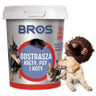 Preparat Odstraszający Krety, Psy i Koty Proszek 450ml BROS