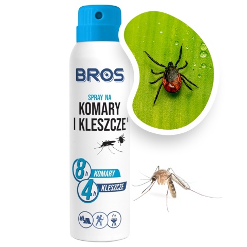 Spray Na Komary i Kleszcze 90ml Środek Odstraszający Komary i Kleszcze Bros