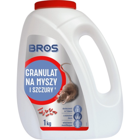 Trutka Na Szczury i Myszy Granulat 1kg Bros