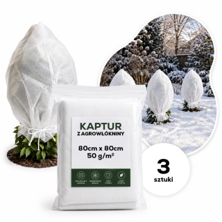 Kaptur Zimowy z Agrowłókniny 50g/m2 UV 80cm x 80cm GF Agro 3 szt.