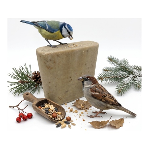Blok Tłuszczowy z Nasionami Dla Ptaków 300g Happy Birds