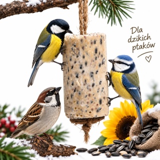 Karma Dla Ptaków Zawieszka Walec Tłuszczowy Ze Słonecznikiem Happy Birds