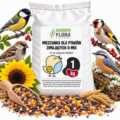 Karma dla Ptaków Zimujących – Mieszanka Ziaren O-Mix Eco 1kg GF