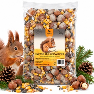 Karma dla Wiewiórek z Orzechami Laskowymi i Słonecznikiem 500 g Turdus