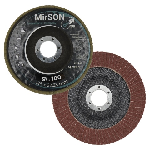 Tarcza lamelkowa ściernica listkowa do metalu i drewna 125 mm P100 Mirson